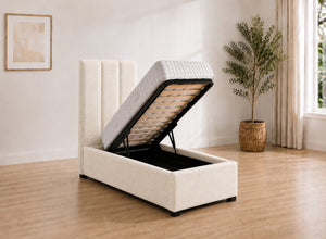 Single Iberis Ottoman - Vanilla Cream Boucle