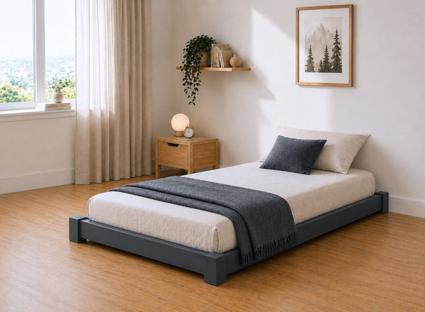 Single Ludham Blue Wooden Floor Bed