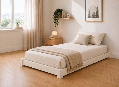 Single Ludham White Wooden Floor Bed