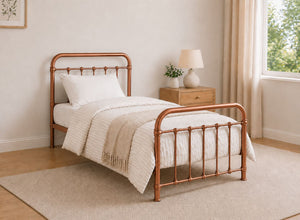 Single Massingham metal Bed in Copper