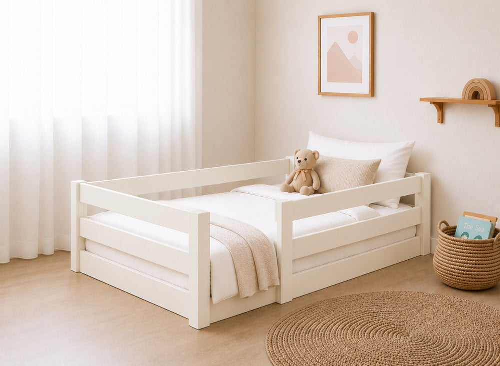 Single Necton Oak Stain Toddler Floor Bed