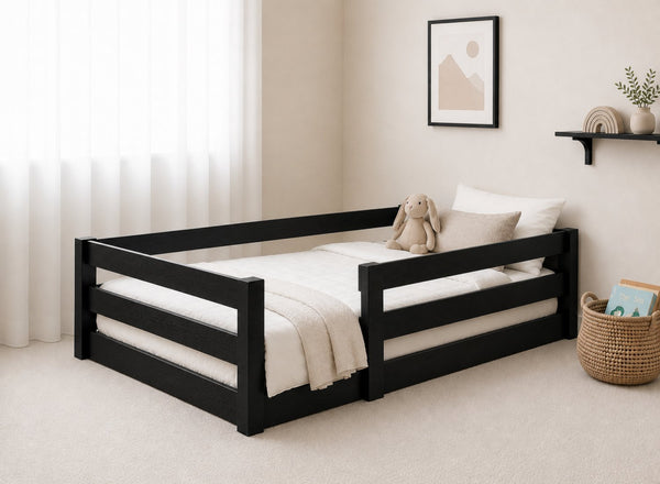 Single Necton Black Stain Toddler Floor Bed