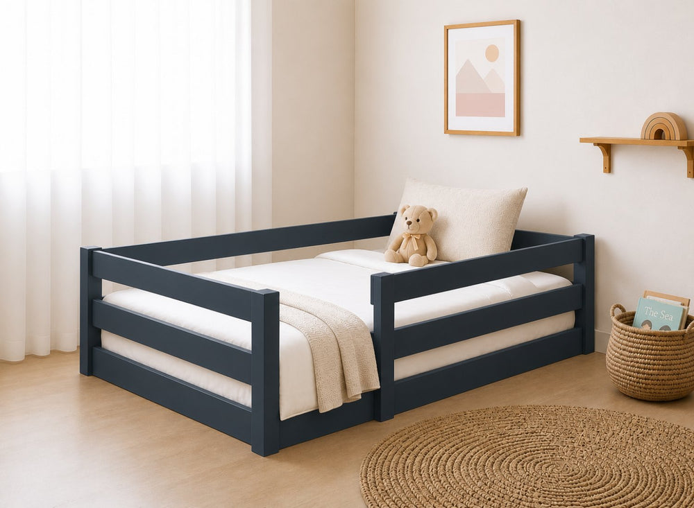 Single Necton Oak Stain Toddler Floor Bed