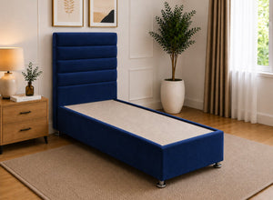 Single Calla Divan Bed in Royal Blue Velvet