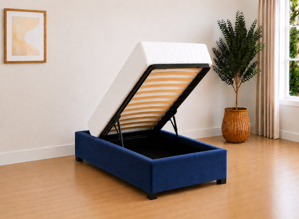 Velvet End Lift Ottoman in Royal Blue
