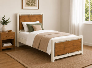 Single Stalham Cream with Oak Panel