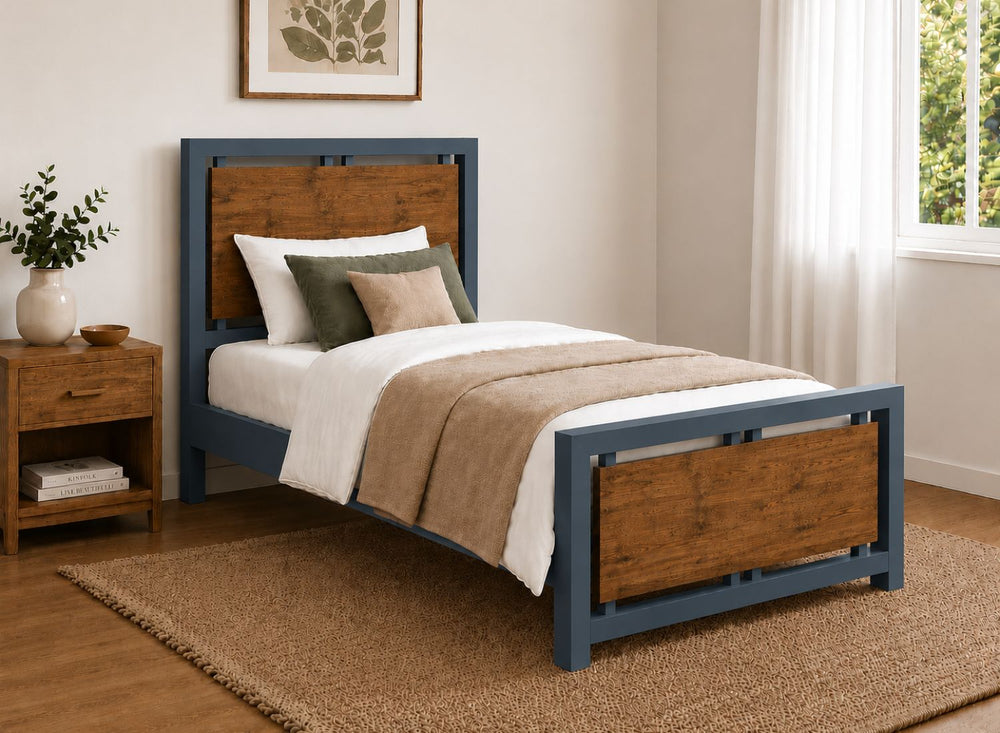 Stalham Double Dovetail Grey with Oak panel