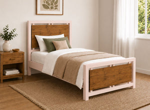 Single Stalham Pink with Oak Panel