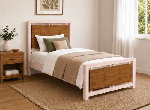 Single Stalham Pink with Oak Panel