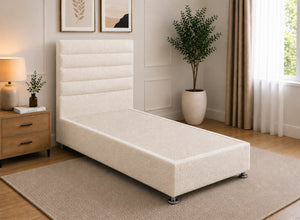 Single Calla Vanilla Cream Bouclé Divan Bed
