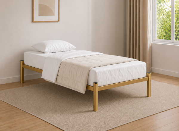 Wroxham Platform Bed in Gold, Single Size