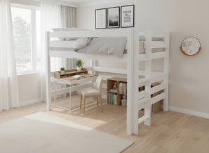 Snettisham Double High Sleeper in All White Finish (Right Ladder)
