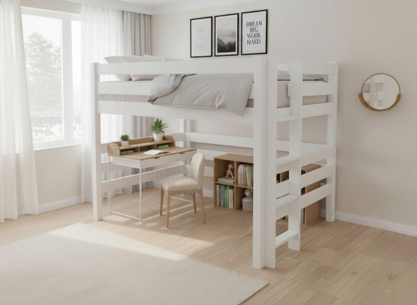 Snettisham Double High Sleeper in All White Finish (Right Ladder)