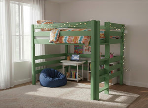 Snettisham Double High Sleeper in Emerald Green Finish (Right Ladder)