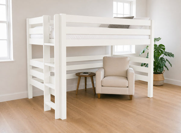 Snettisham Painted White Double High Sleeper, Left Side Ladder