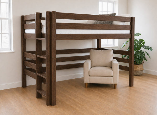 Snettisham Chocolate Double High Sleeper, Left Side Ladder