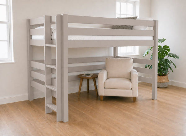 Snettisham Painted Grey Double High Sleeper, Left Side Ladder