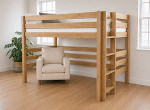 Snettisham Oak Stain Double High Sleeper, Right Side Ladder