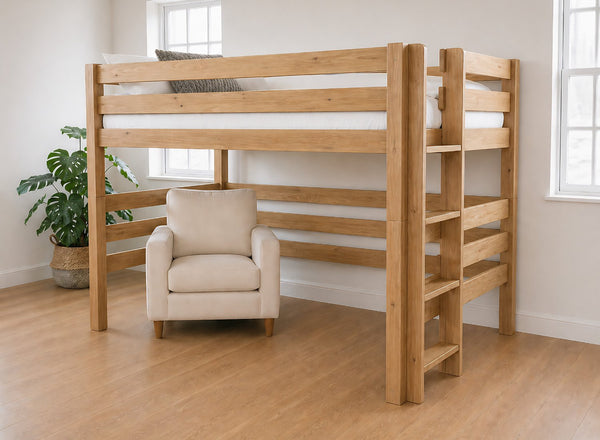 Snettisham Oak Stain Double High Sleeper, Right Side Ladder