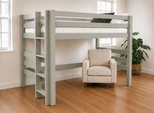 Snettisham Double High Sleeper in Sage Green, Left Side Ladder