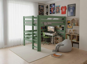 Snettisham Double High Sleeper in Emerald Green Finish (Left Ladder)
