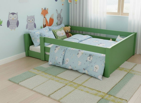 Sparham Floor Bed in Emerald Green Finish