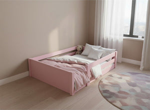 Sparham Floor Bed in Nancy's Blushes Pink Finish
