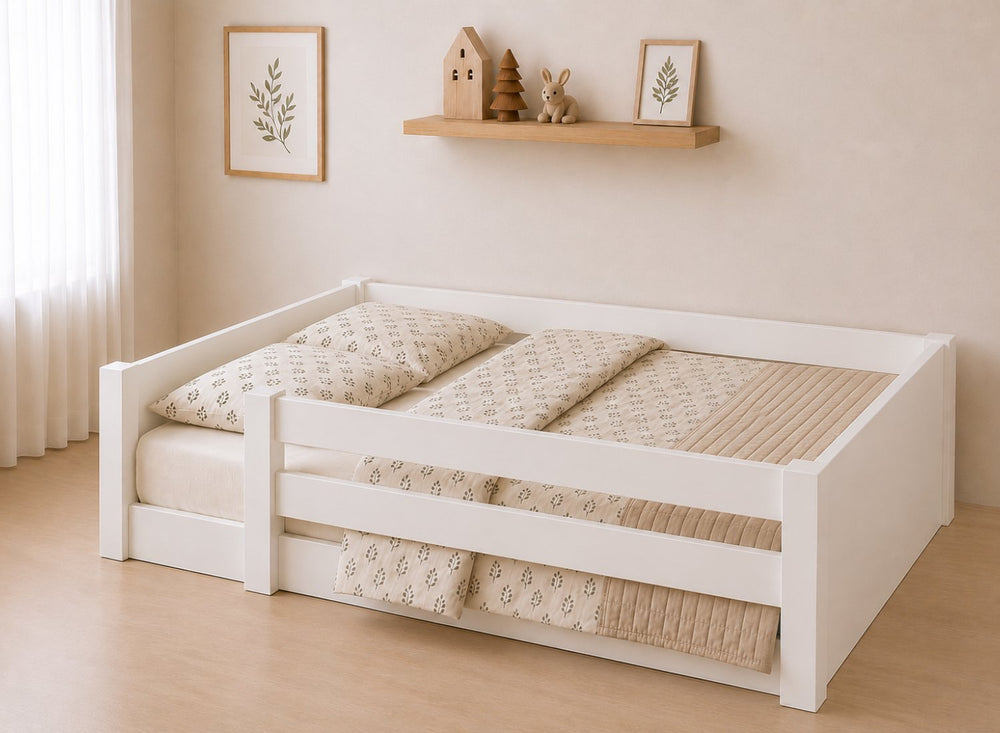 Sparham White Toddler Floor Bed