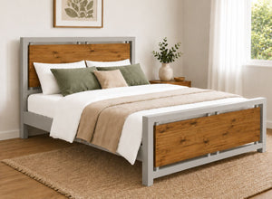 Stalham Double Dovetail Grey with Oak panel