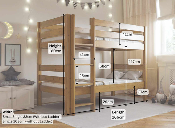 Wooden Bunk Bed Dimensions