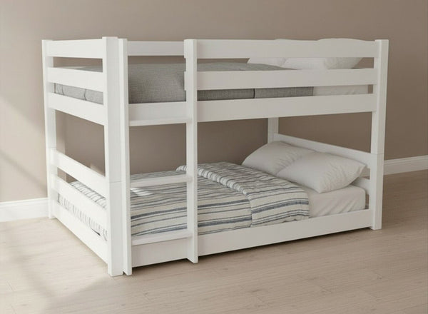 Summerfield Floor Bunk Bed in All White Finish