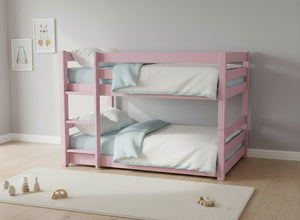 Summerfield Floor Bunk Bed in Nancy's Blushes Pink Finish