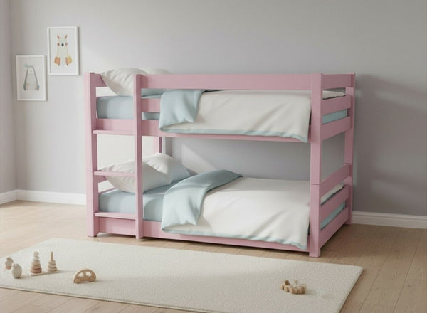 Summerfield Floor Bunk Bed in Nancy's Blushes Pink Finish