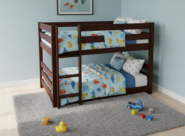 Summerfield Floor Bunk Bed in Mahogany Finish
