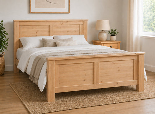 Swaffham Chunky Stained Antique Wooden Bed in High End