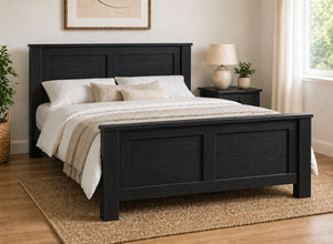 Swaffham Chunky Stained Black Wooden Bed in High End