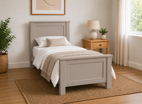 Swaffham Painted Grey Wooden Bed, Single Size