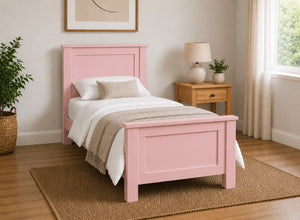 Swaffham Painted Pink Wooden Bed, Single Size