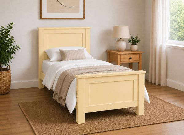 Swaffham Painted Yellow Wooden Bed, Single Size