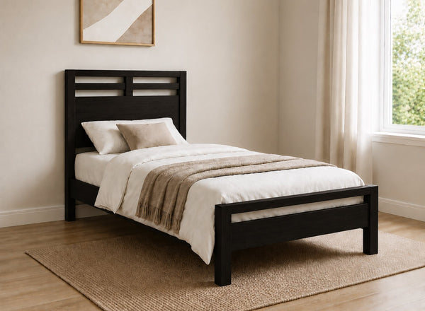 Tottingham Stained Black Wooden Bed Frame