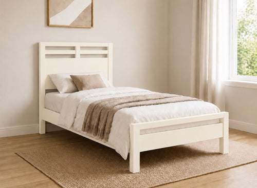 Tottingham Cream Wooden Bed Frame, Single Size