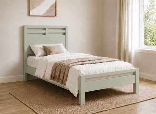 Tottingham Sage Green Wooden Bed Frame, Single Size