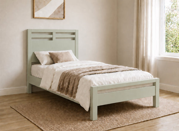 Tottingham Sage Green Wooden Bed Frame, Single Size