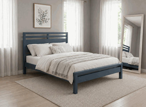 Tottingham Blue Wooden Bed - Hague Blue