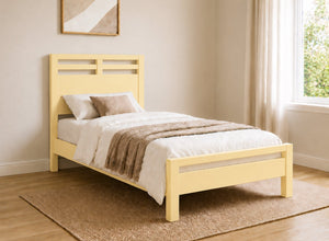 Tottingham Yellow Wooden Bed Frame, Single Size