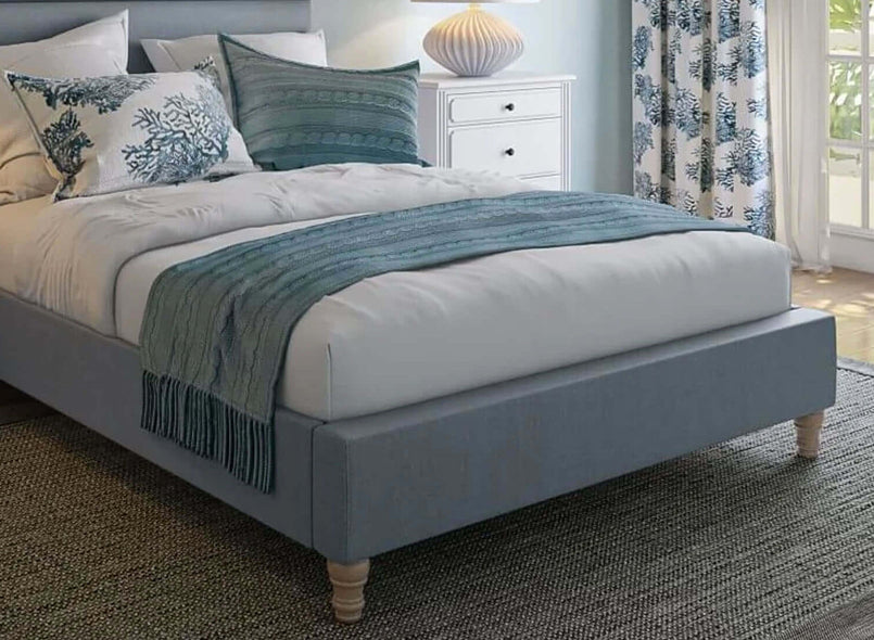 Vancouver Fabric Bed in Natural Cobalt