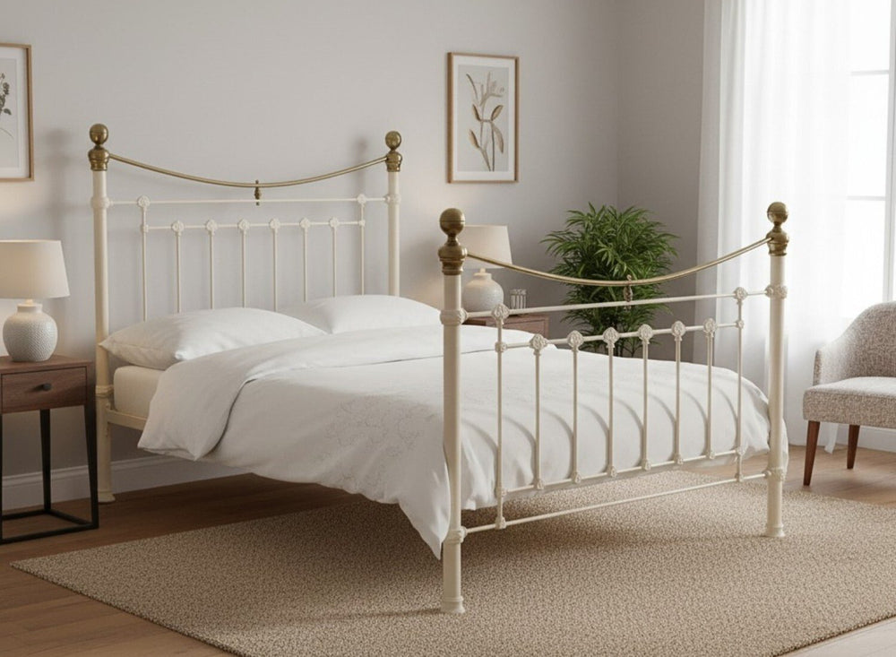 Victoria Bed in Stone White Finish