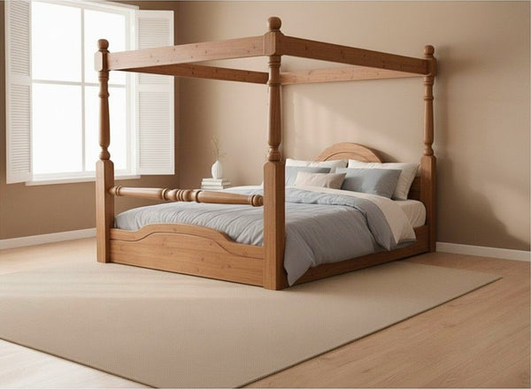 Weybourne Floor Bed in Oak Finish