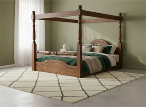 Weybourne Floor Bed in Walnut Finish