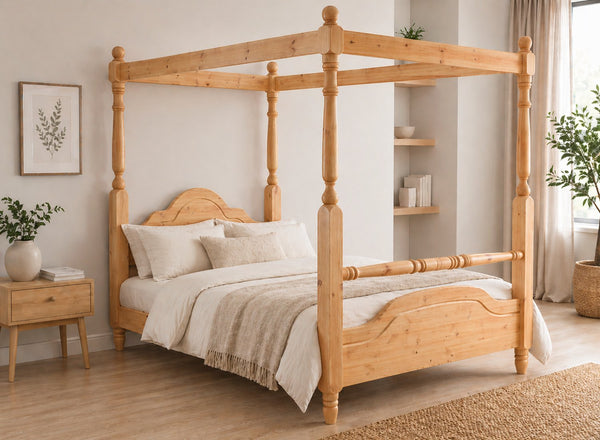 Weybourne Four Poster Bed in Antique Finish